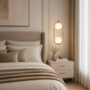 Lampa wisząca COSTA DUO 50 cm - złoty stelaż, dwa klosze