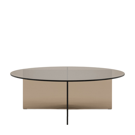 Parioli Glass Coffee Table Charcoal 900x900x325mm