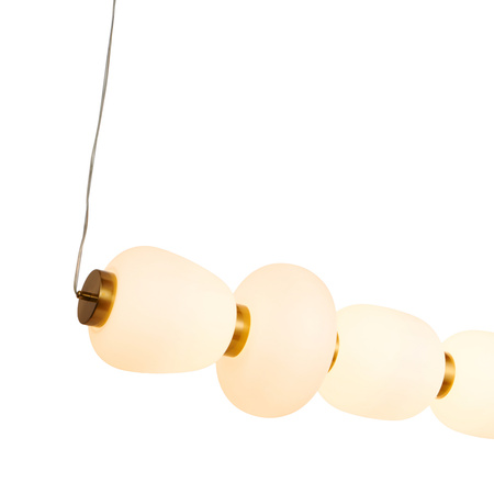 Lampa wisząca BRILLA-6, 125 cm - LED, złota, nieregularne białe kule