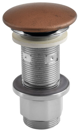 Korek umywalkowy 5/4'', klik-klak, betonowy grzybek, 10-80mm, miedź mat