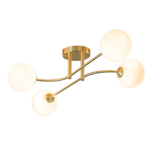 Lampa sufitowa Otto – 4-punktowa, szczotkowany mosiądz / opalowy, 86 × 52,3 × 17,5 cm