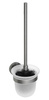 X-ROUND GUN METAL wisząca szczotka do WC, szkło mleczne, gun metal