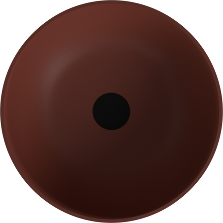 BANERA ROUND umywalka kompozytowa nablatowa, średnica 39cm, brązowy mat