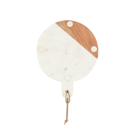 Novi Round Cheese Board White Marble 330x250x15mm