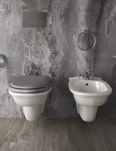 WASHINGTON Miska WC podwiesz. z kołnierzem 56x36 cm biały połysk