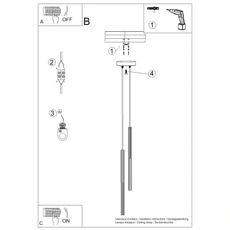 Lampa wisząca ARCHE 2P biała
