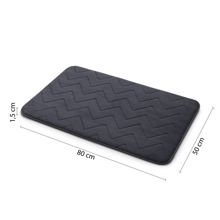 MOUSSE dywanik łazienkowy, 50x80cm, 100% polyester, antypoślizgowa, antracyt