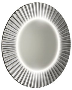 PRIDE okrągłe lustro z oświetleniem LED w ramie średnica 75cm, srebro