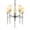 Lampa wisząca DARLING 60 cm - żyrandol czarny połysk z białym abażurem