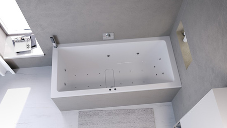 MARLENE wanna z hydromasażem, 180x80x48cm, Active Hydro-Air, chrom