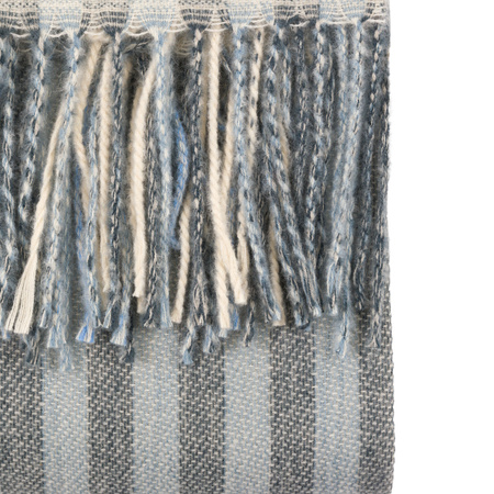 Lille Jacquard Stripe Throw Blue/Nat 1300x1700mm
