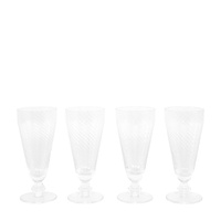 Swirl Flute Glass Clear (4pk) 72x72x165mm