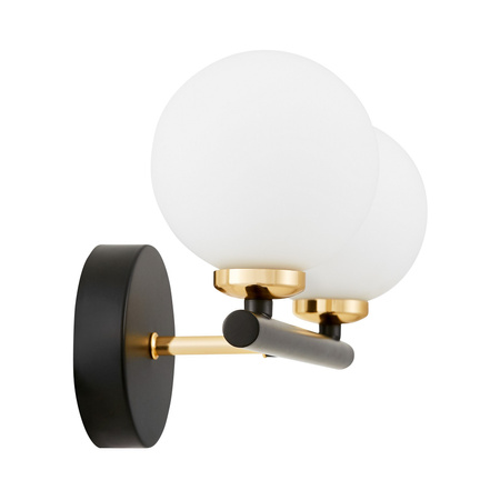 LAMPA ŚCIENNA KINKIET NOWOCZESNY CZARNO-ZŁOTY MARSIADA W2