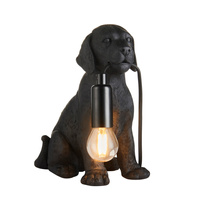 Labrador Puppy Table Lamp Black