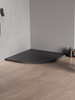 Brodzik NEX konglomeratowy półokrągły R55 90x90x3,5 antracyt struktura
