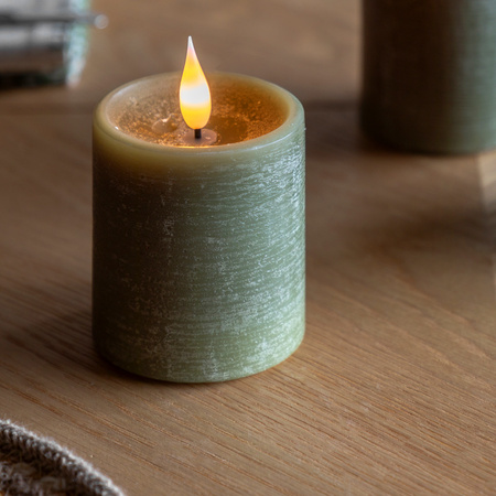 LED 1 Wick Candle Olive 3pk 70x70x150mm