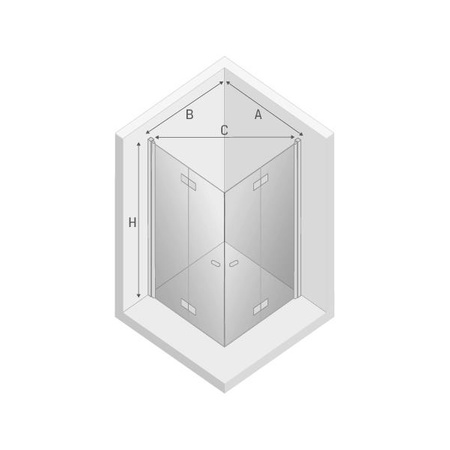 KABINA NEW SOLEO PROSTOKĄTNA U 100x70x195 CZYSTE 6mm ACTIVE SHIELD