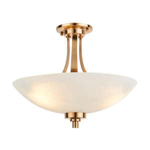 Lampa sufitowa Welles – 3-punktowa, szczotkowany postarzany mosiądz, 41 × 35 × 41 cm