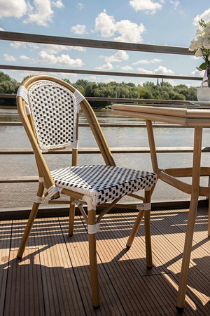 Krzesło ogrodowe CAFE PARIS białe rattan