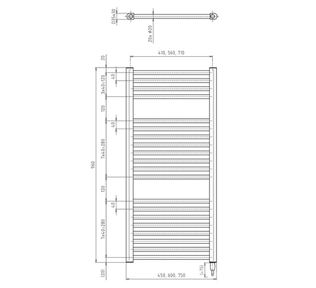 DIRECT-E grzejnik elektryczny 450x960 mm, 300 W, biały