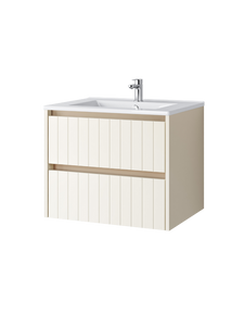 Szafka łazienkowa wisząca z umywalką 60 cm almond mat MELITO 002-SU60-02+UP4530-600