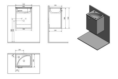 ZOJA/KERAMIA FRESH szafka umywalkowa 40x50x32cm, dąb platin