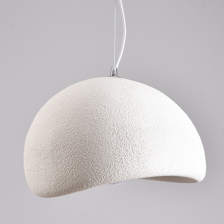 Lampa wisząca STONE 60 cm - biała lampa w stylu japandi