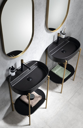 PUNO konsola z umywalką 600x860x396mm, złoty mat