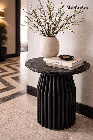 MaMaison stolik LEVANTE 50 czarny marmur  / drewno