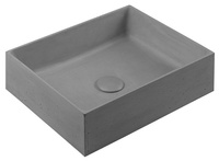 FORMIGO umywalka betonowa nablatowa, 47,5x36,5cm, szary mat