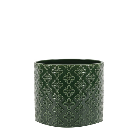 Selva Embossed Planter Green 173x170x146mm