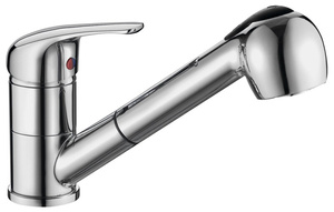 AQUALINE 40 bateria kuchenna z wysuwaną wylewką, chrom