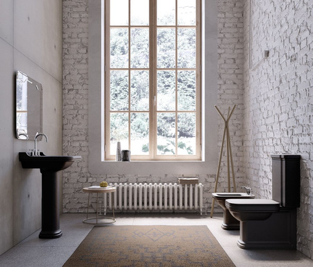 WALDORF spłuczka do kompaktu WC, czarny mat