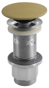 Korek umywalkowy 5/4'', klik-klak, betonowy grzybek, 10-80mm, żółty mat