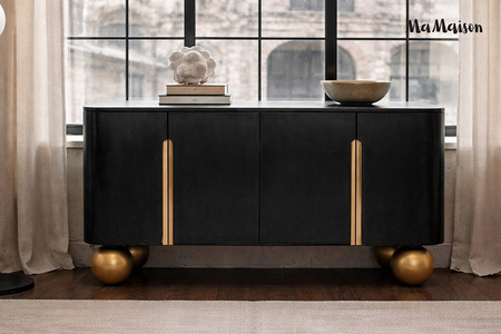 MaMaison komoda ORGANIC 150 czarna /      złota / drewno
