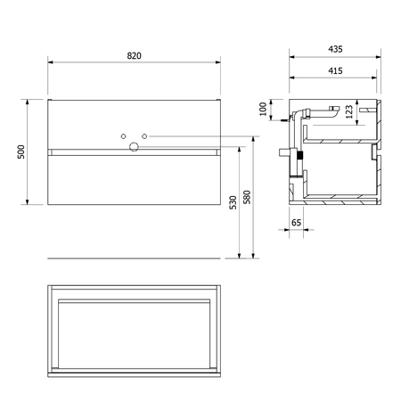 ODETTA szafka umywalkowa 82x50x43,5cm, czarny dąb