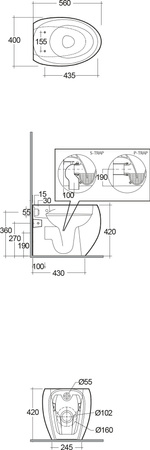 Zestaw DES Miska z Deską WC podwiesz. Rimless 52cm