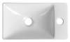 MARGITHA umywalka ceramiczna 38x22cm, otwór na baterię po prawej stronie, biały