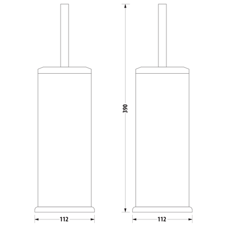 SIMPLE LINE szczotka do WC kwadratowa, czarny mat