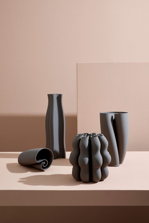 Wazon dekoracyjny BIZZOTTO MAELI H26,5 – taupe, ceramika drukowana 3D