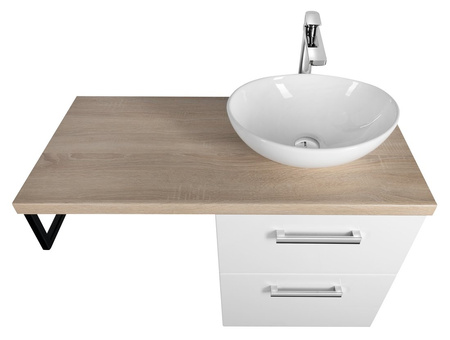 VEGA zestaw łazienkowy, szerokość 97,5 cm, biały/dąb platin