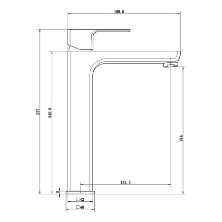Bateria umywalkowa wysoka Aquila Chrome