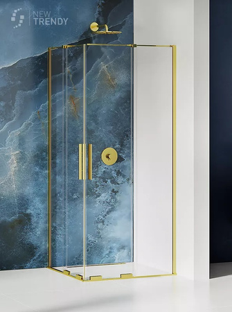 KABINA SMART LIGHT GOLD PROSTOKĄTNA 80x80x200 CZYSTE 8mm ACTIVE SHIELD