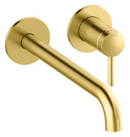 Iris Iris Zestaw elementów 250 mm zewnętrznych z wylewką podtynkowej baterii umywalkowej (Szczotkowany mosiądz)