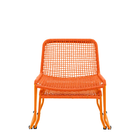 Sassano Lounge Chair with Footstool Orange