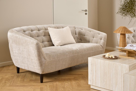Sofa 3-osobowa Ria – beżowa sofa Juto 4 z czarnymi drewnianymi nogami 191 cm ACTONA