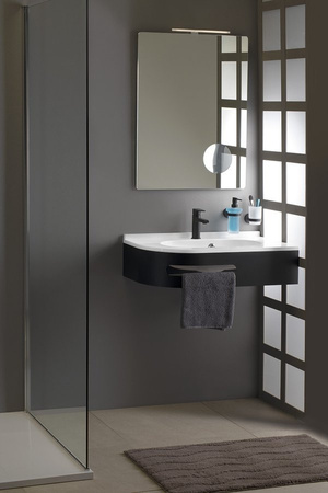 PULSE umywalka kompozytowa, 75x45cm, prawa, biała