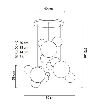 MOOSEE lampa wisząca CAPRI DISC 3 złota