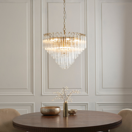 Toulouse 12 Pendant Light Clear Ribbed Glass
