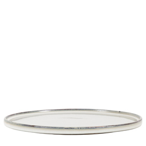 Talerz deserowy Reactive Glaze – jasnoszary, 18 × 18 × 3 cm, zestaw 4 szt.